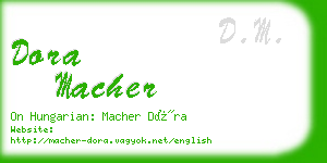 dora macher business card